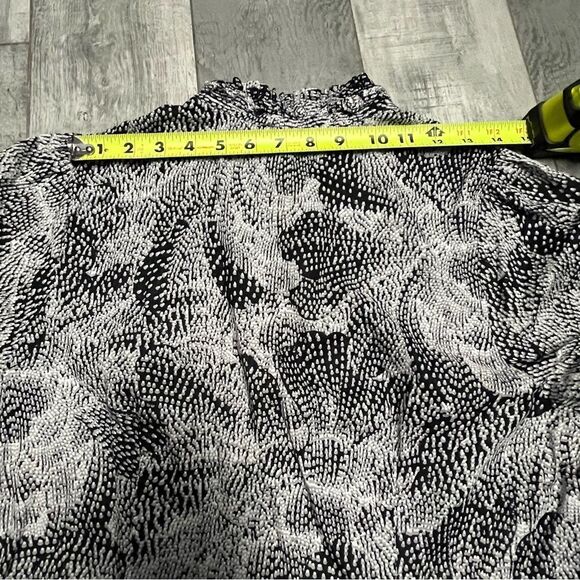 VTG 90s The Limited Black White Dot Floral Puff Cap Short Sleeve Button Shirt L - Picture 11 of 15